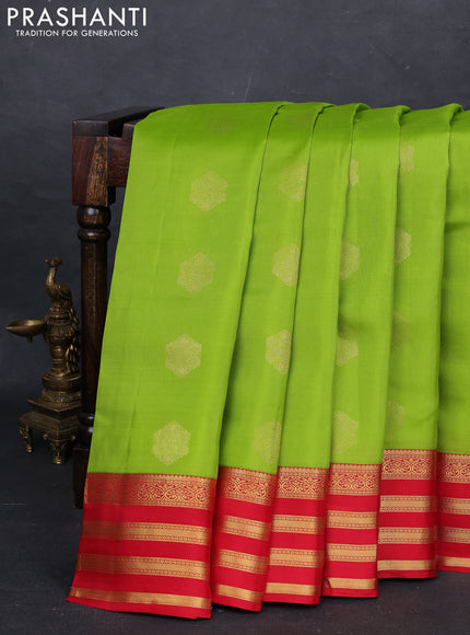 Green & Red Kanchipuram Silk - Buttas