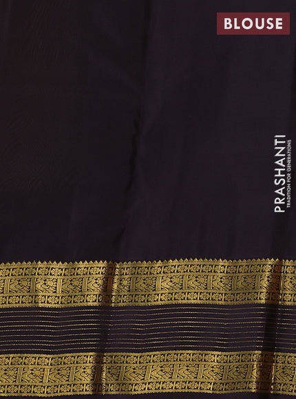 Yellow & Coffee Brown Kanchipuram Silk - Buttas