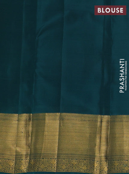 Teal Green Kanchipuram Silk - Buttas