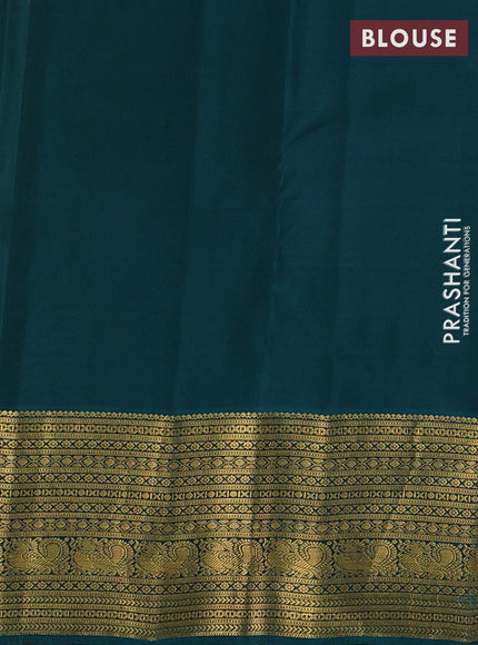 Mehendi Green & Teal Green Kanchipuram Silk - Buttas