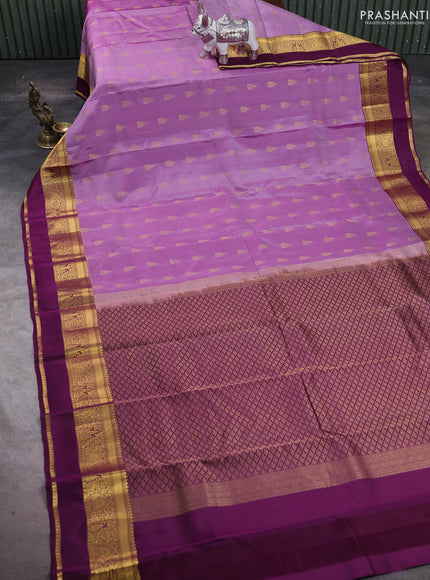 Pastel Pink & Purple Kanchipuram Silk - Buttas