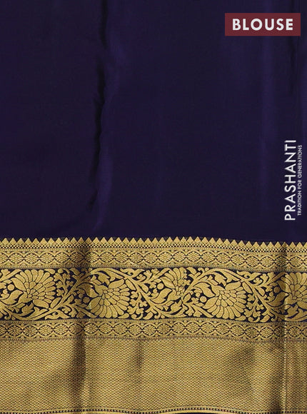 Wine & Navy Blue Kanchipuram Silk - Buttas