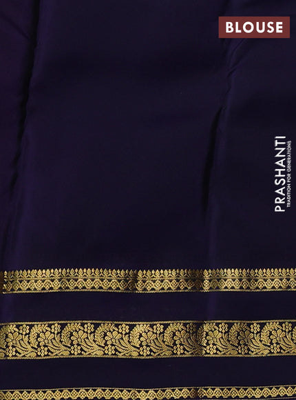 Maroon & Navy Blue Kanchipuram Silk - Buttas