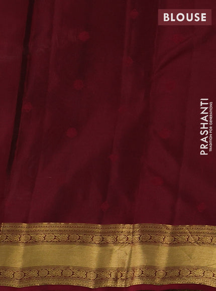 Pastel Green & Maroon Kanchipuram Silk - Buttas