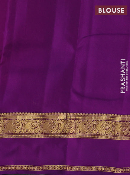 Rust  & Purple Kanchipuram Silk - Buttas