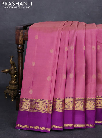 Pink & Purple Kanchipuram Silk - Buttas