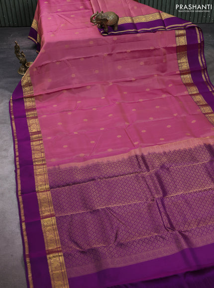 Pink & Purple Kanchipuram Silk - Buttas