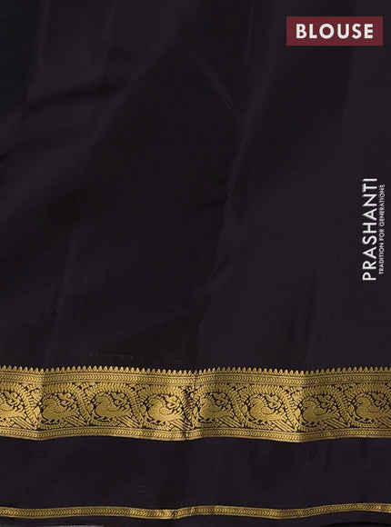 Teal Green & Coffee Brown Kanchipuram Silk - Buttas