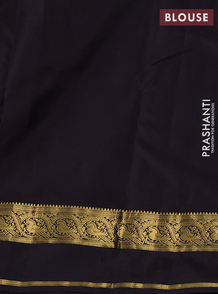 Rust  & Coffee Brown Kanchipuram Silk - Buttas