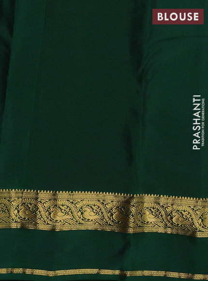 Coffee Brown & Green Kanchipuram Silk - Buttas