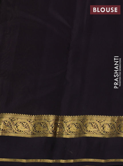 Mehendi Green & Coffee Brown Kanchipuram Silk - Buttas