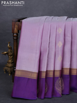 Pastel Purple & Purple Kanchipuram Silk - Buttas