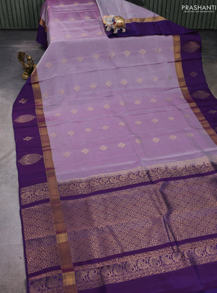 Pastel Purple & Purple Kanchipuram Silk - Buttas