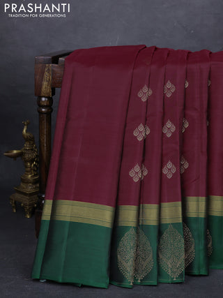 Maroon & Green Kanchipuram Silk - Buttas
