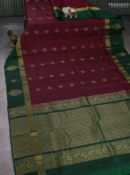 Maroon & Green Kanchipuram Silk - Buttas