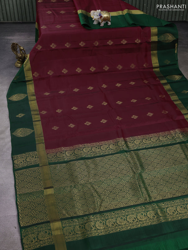 Maroon & Green Kanchipuram Silk - Buttas