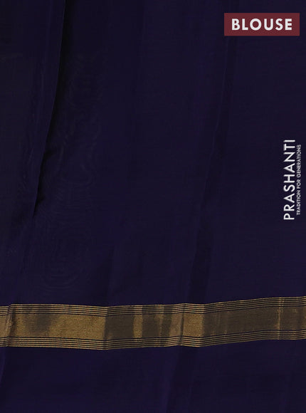 Elaichi Green & Navy Blue Kanchipuram Silk - Buttas