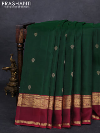 Green & Maroon Kanchipuram Silk - Buttas