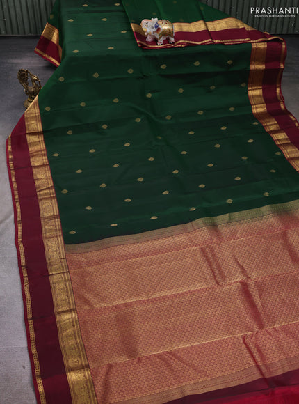 Green & Maroon Kanchipuram Silk - Buttas