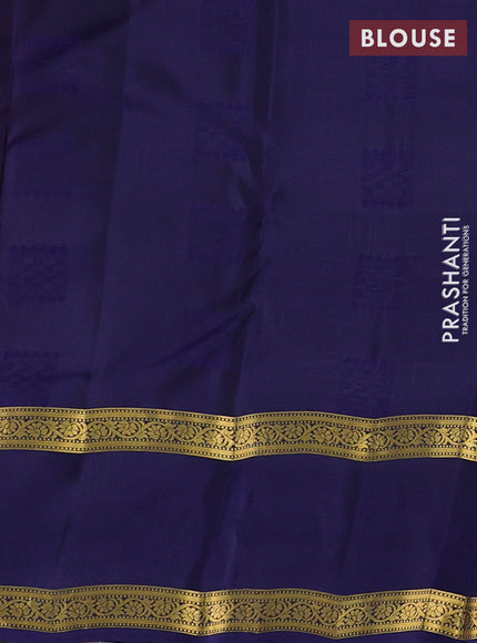 Maroon & Navy Blue Kanchipuram Silk - Buttas
