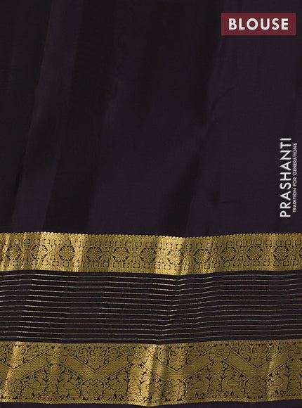 Mehendi Green & Coffee Brown Kanchipuram Silk - Buttas