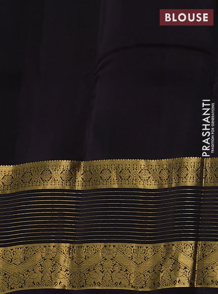 Teal Green & Coffee Brown Kanchipuram Silk - Buttas