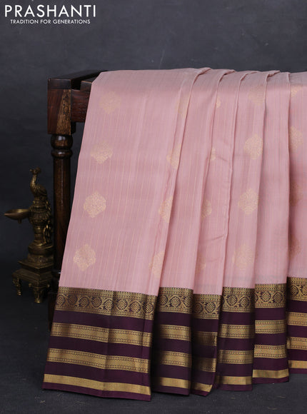 Peach & Wine Kanchipuram Silk - Buttas