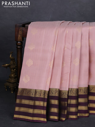 Peach & Wine Kanchipuram Silk - Buttas