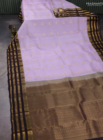 Lavender & Wine Kanchipuram Silk - Buttas