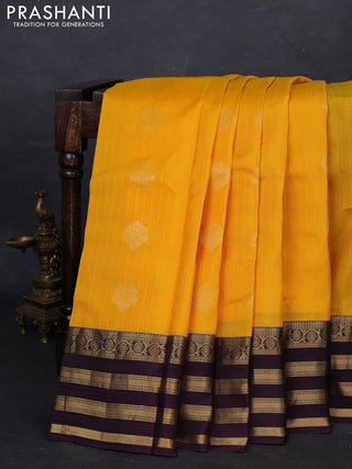 Yellow & Wine Kanchipuram Silk - Buttas