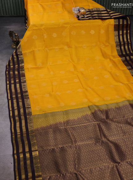 Yellow & Wine Kanchipuram Silk - Buttas