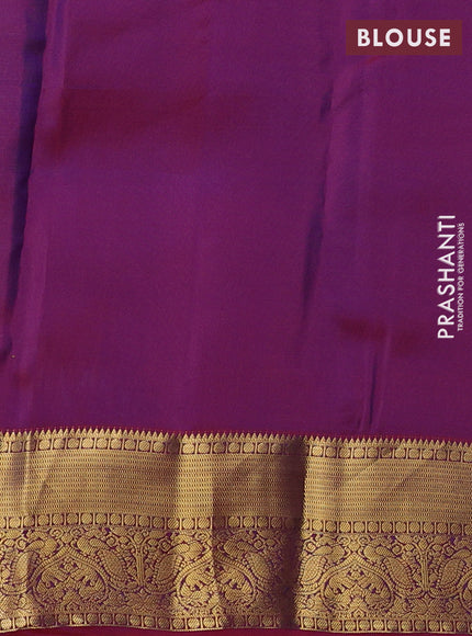 Teal Blue & Maroon Kanchipuram Silk - Buttas