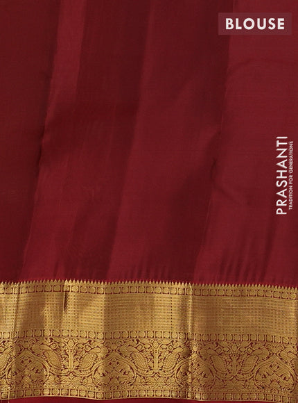Green & Maroon Kanchipuram Silk - Buttas