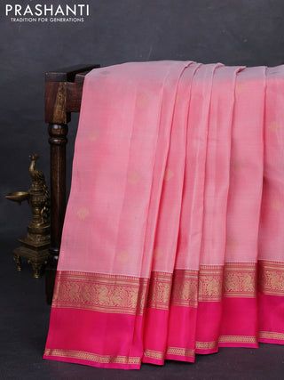 Pastel Pink & Pink Kanchipuram Silk - Buttas