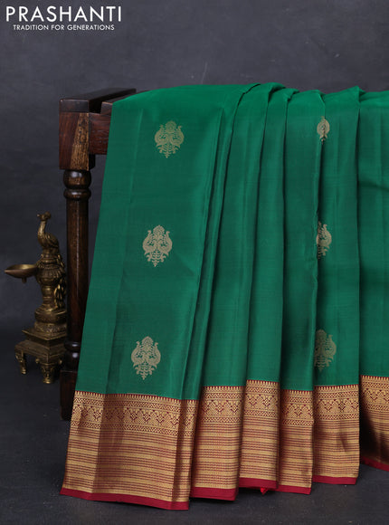 Green & Maroon Kanchipuram Silk - Buttas