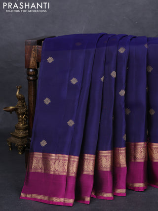 Violet & Magenta Pink Kanchipuram Silk - Buttas