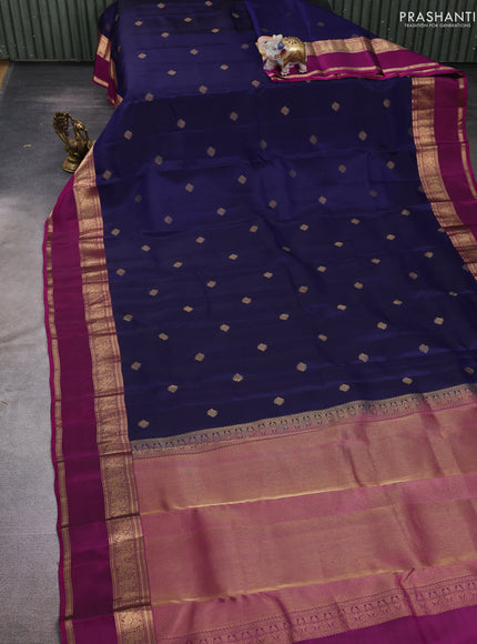 Violet & Magenta Pink Kanchipuram Silk - Buttas
