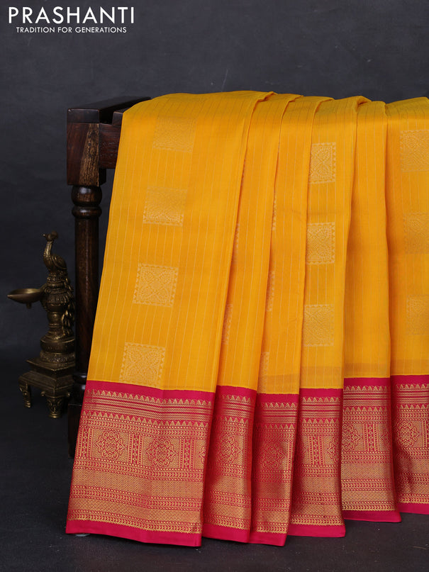 Yellow & Pink Kanchipuram Silk - Buttas
