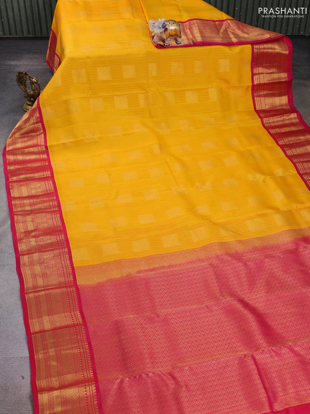 Yellow & Pink Kanchipuram Silk - Buttas