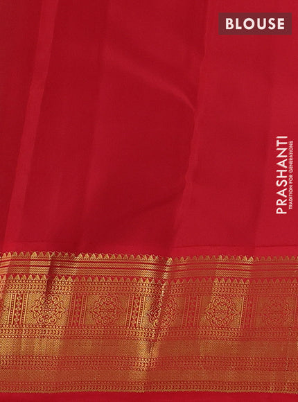 Teal Green & Red Kanchipuram Silk - Buttas