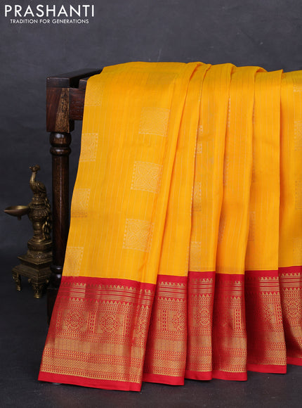 Yellow & Red Kanchipuram Silk - Buttas