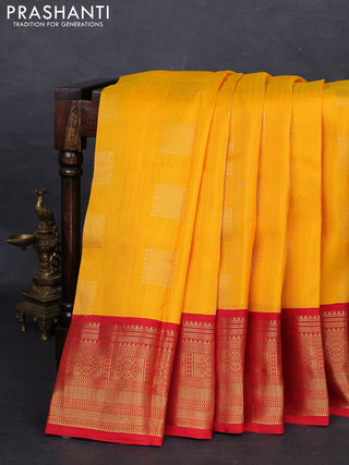 Yellow & Red Kanchipuram Silk - Buttas