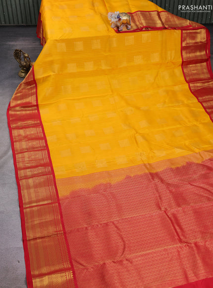 Yellow & Red Kanchipuram Silk - Buttas