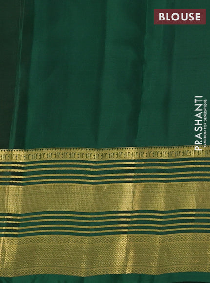 Rust & Green Kanchipuram Silk - Buttas