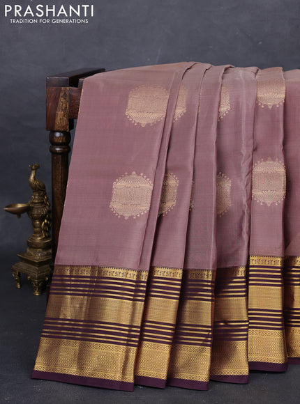 Brown & Wine Kanchipuram Silk - Buttas
