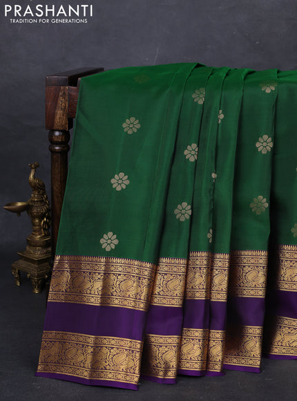 Green & Violet Kanchipuram Silk - Buttas