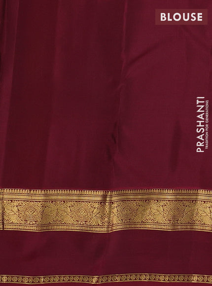 Green & Maroon Kanchipuram Silk - Buttas