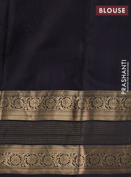 Grey & Black Kanchipuram Silk - Buttas