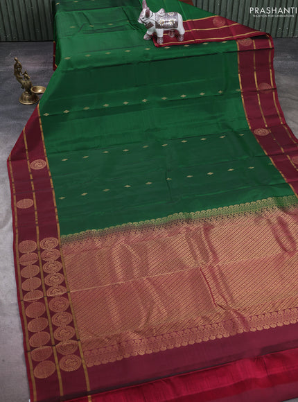 Green & Maroon Kanchipuram Silk - Buttas