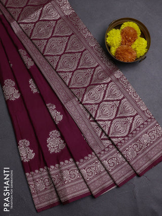 Wine Semi Soft Silk Saree